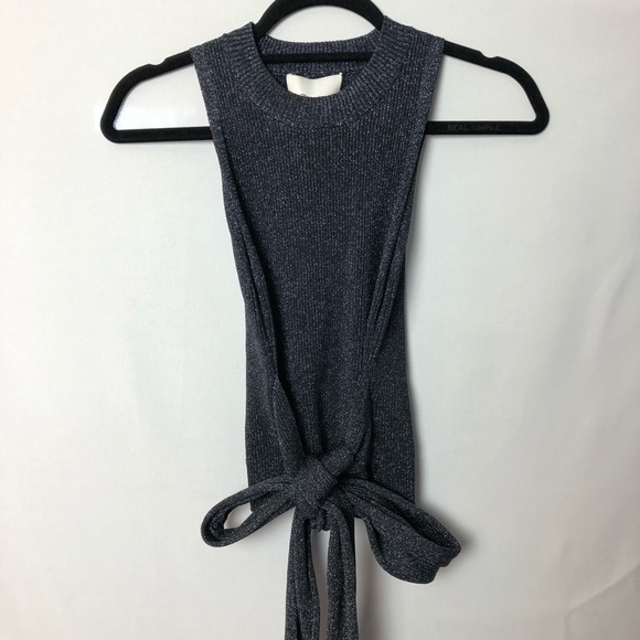 NWT tie waist lurex sweater tank